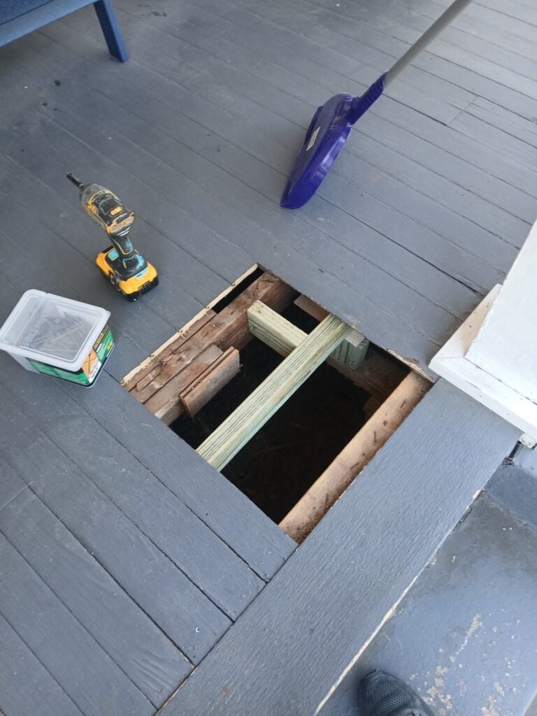 Rotten Deck Board Replacement in Rogers — deck framing repair